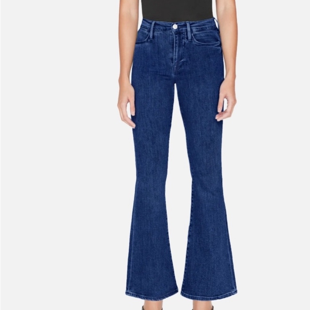 FRAME Le Pixie High Flare Jeans Women’s Size 34 Umma Wash Stretch Denim